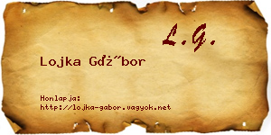Lojka Gábor névjegykártya